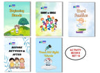 Activity Books Combo 14 - Before Between And After, Beginning Blends, Count And Circle, Trace 100 Sight Words, Word Families