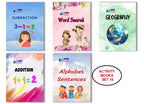 Activity Books Combo 16 - Addition, Alphabet Sentences, Geography, Subraction, Word Search