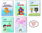 Activity Books Combo 7 - Dinosaur Math Activities, Fill In Missing Letters, Opposites, Shapes, Spot The Differences
