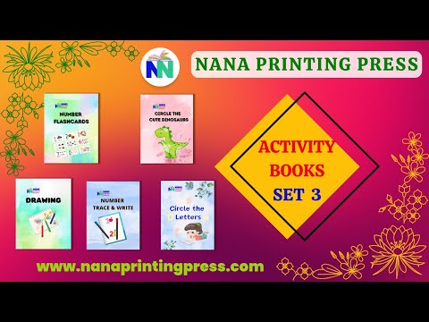 Activity Books Combo 3 - Circle The Cute Dinosaurs, Circle The Letters, Drawing, Number Flashcards, Number Trace And Write