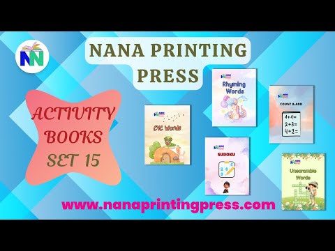 Activity Books Combo 15 - Count And Add, CVC Words, Rhyming Words, Sudoku, Unscramble Words